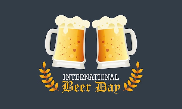 Flat Design Background Celebrating International Beer Day Festival