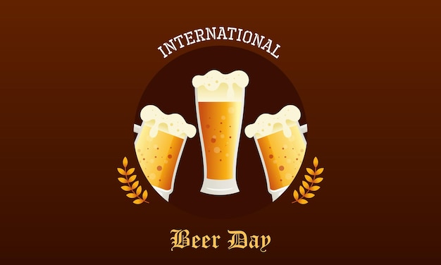 Flat Design Background Celebrating International Beer Day Festival