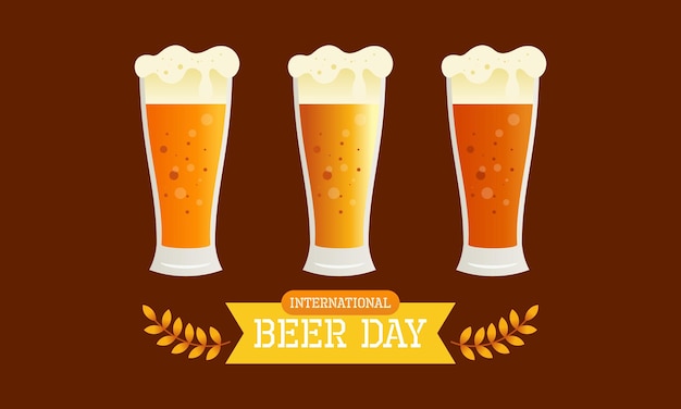 Flat Design Background Celebrating International Beer Day Festival