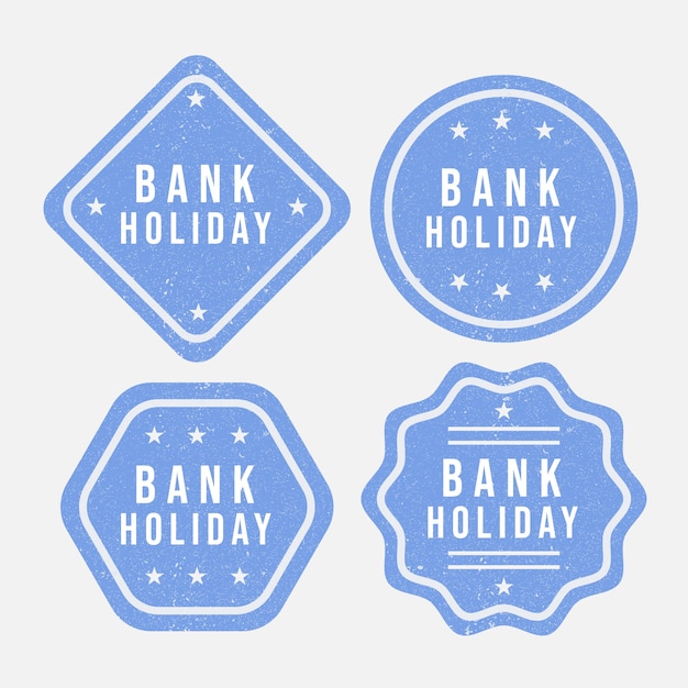 Flat design bank holiday labels