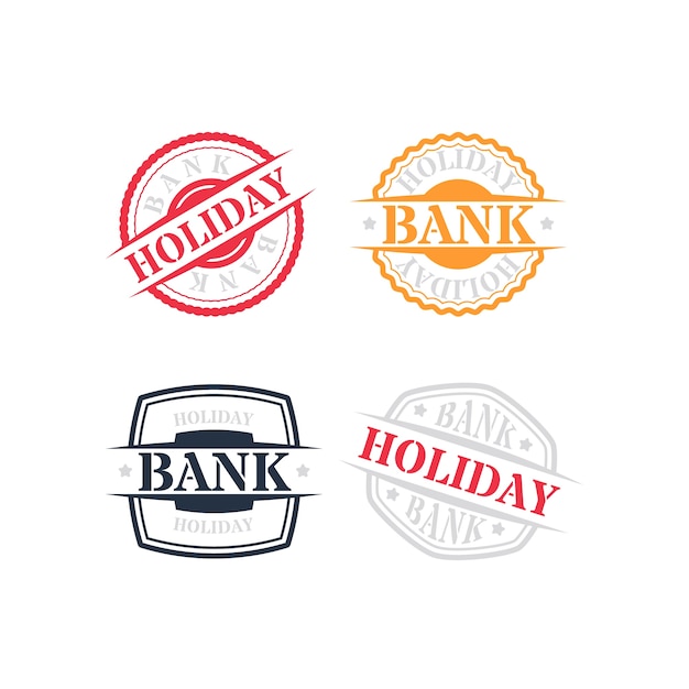 Flat design bank holiday labels