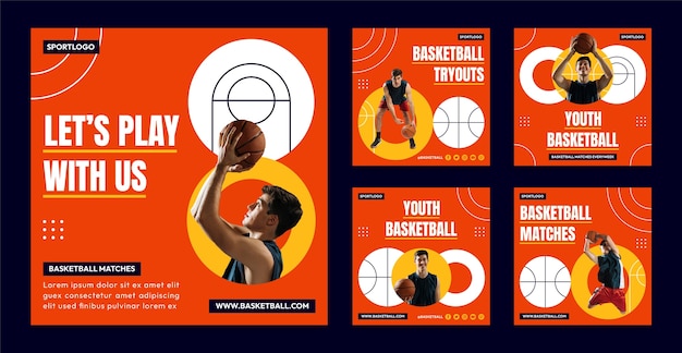 Flat design basketball template