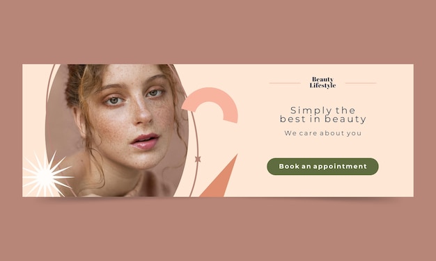 Flat design beauty salon banner