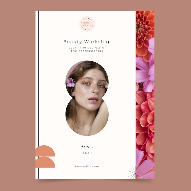 Flat design beauty salon poster