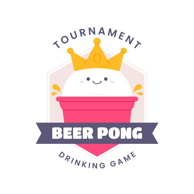 Flat design beer pong logo design