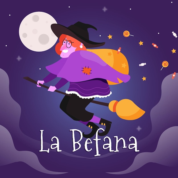 Flat design befana day