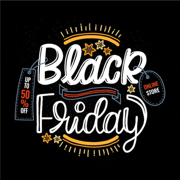 Flat design black friday concept