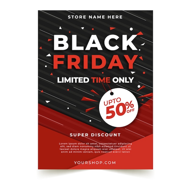 Flat design black friday flyer template