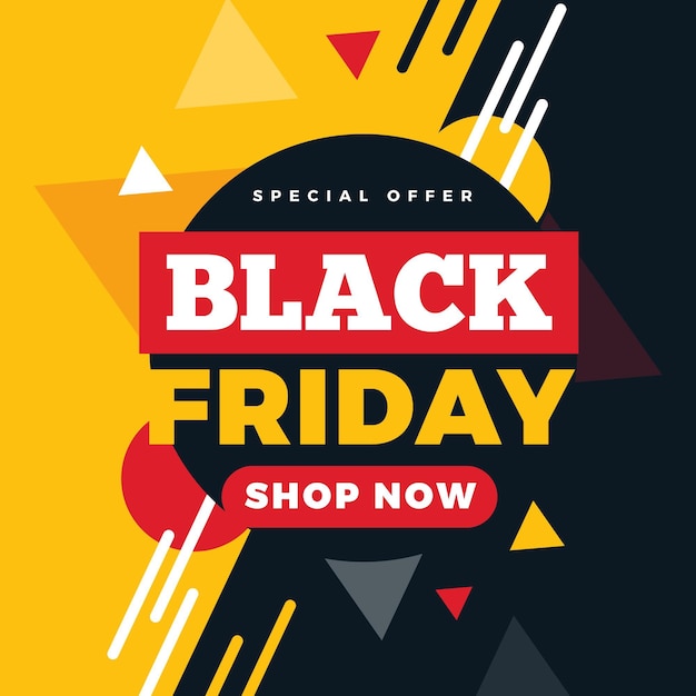 Flat design black friday special offer