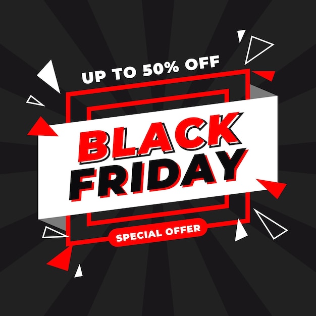 Flat design black friday