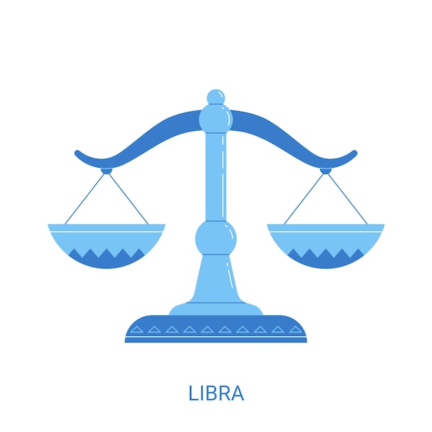 Flat design blue libra logo