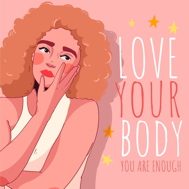 Flat design body positive illustration