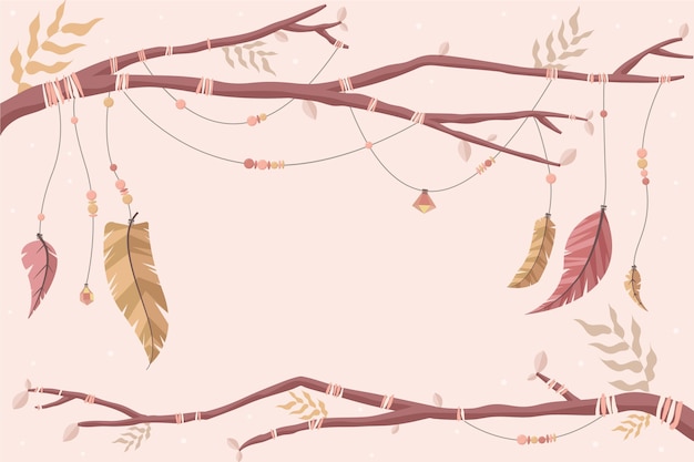 Flat design boho background