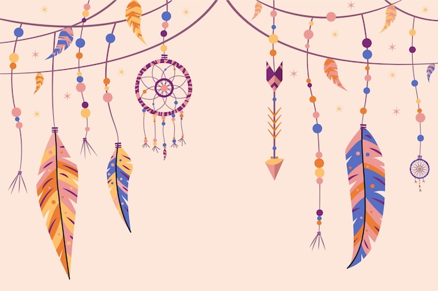 Flat design boho background