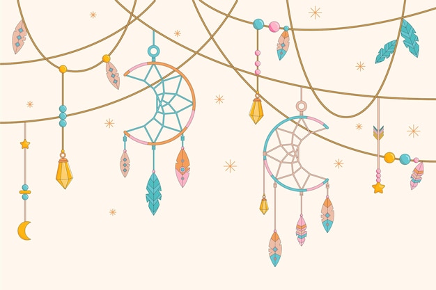 Flat design boho background