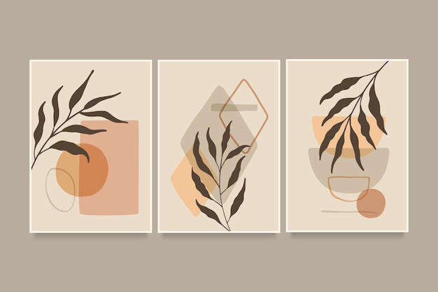 Vector flat design boho wall art collection