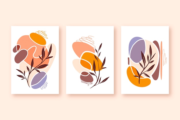 Flat design boho wall art pack