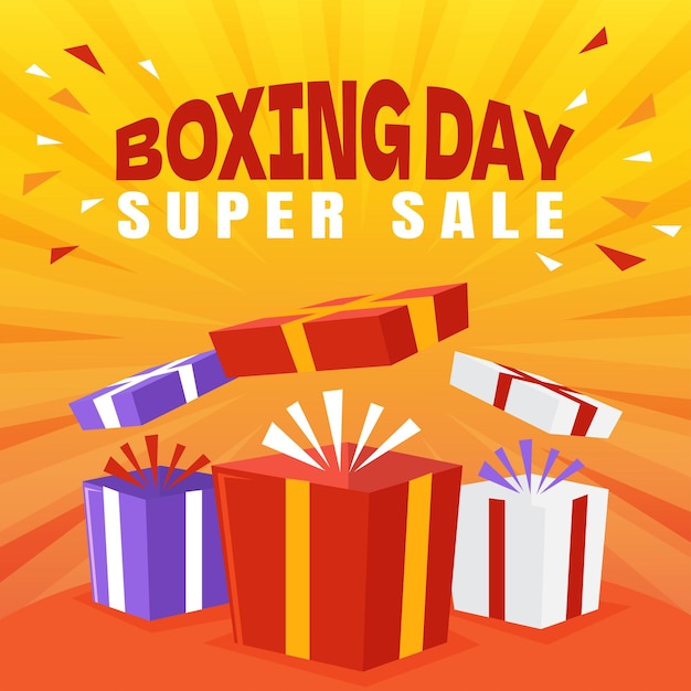 Flat design boxing day sale background