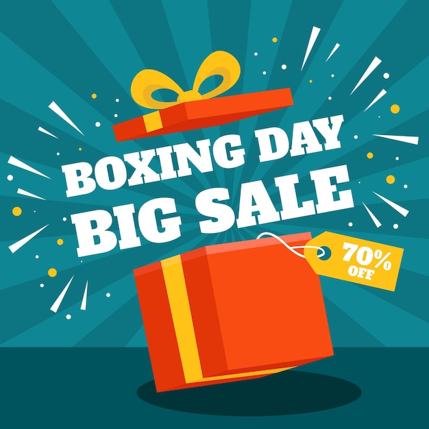 Flat design boxing day sale illustration