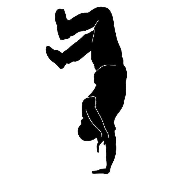 Flat design breaking dancer silhouette