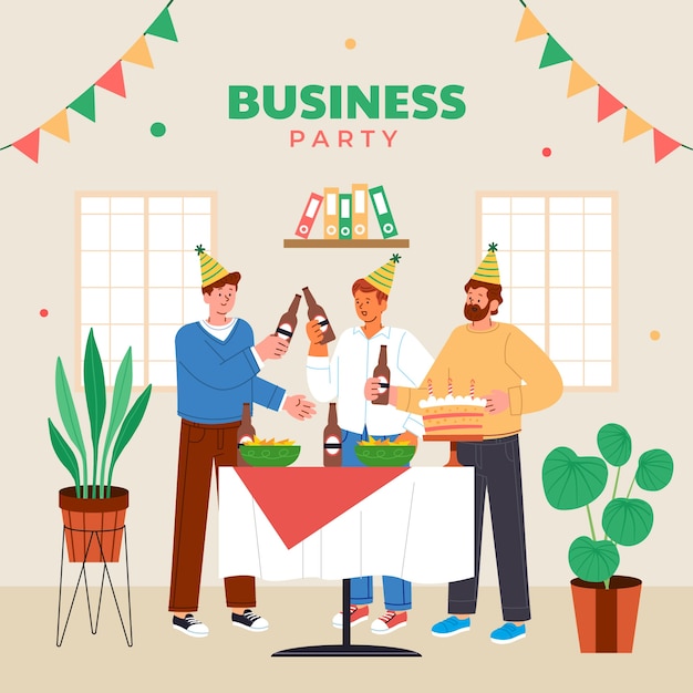 Vector flat design business party illustration