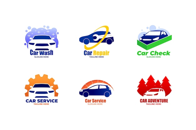 Flat design car logos