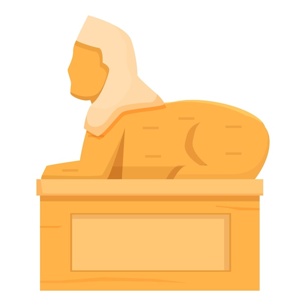 Vector flat design of a cartoon sphinx isolated on a white background egyptian mythology symbol