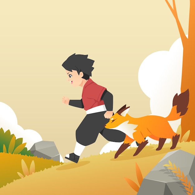 Flat design children book illustration