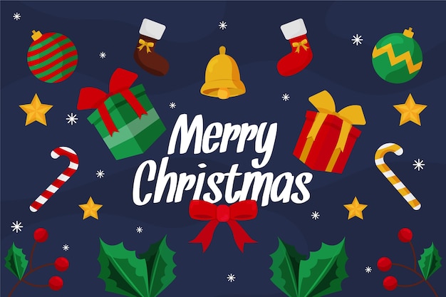 Flat design christmas background