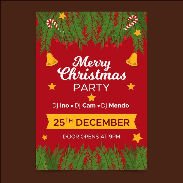 Flat design christmas poster template