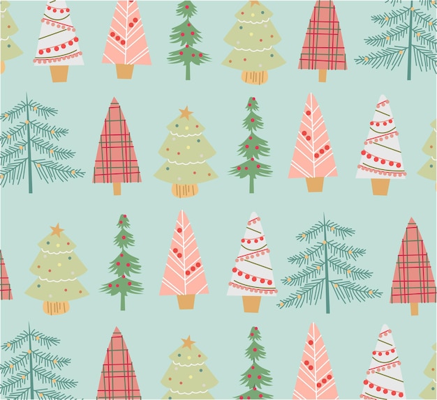 Flat Design Christmas Tree Background