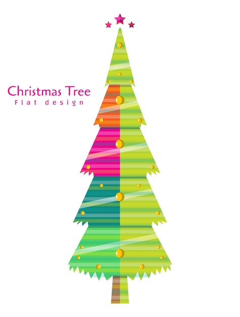 Flat design christmas trees illustration vector collection