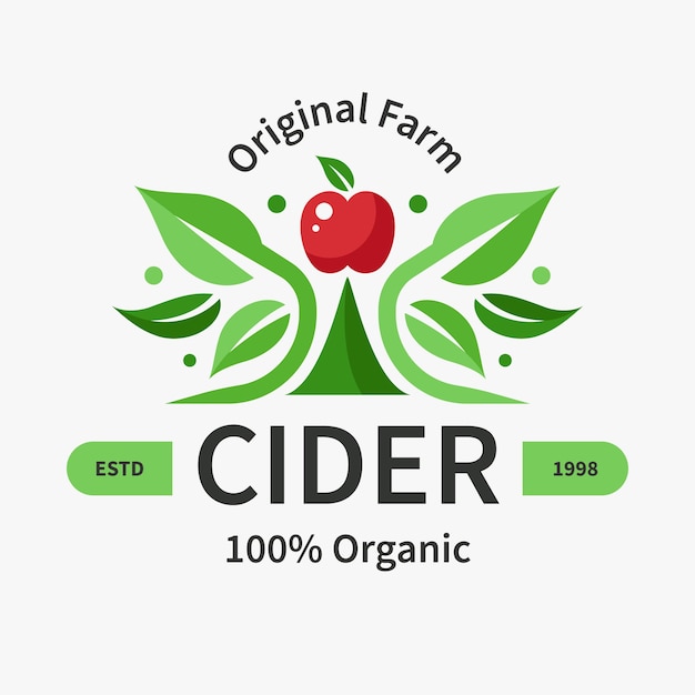 Flat design cider logo design