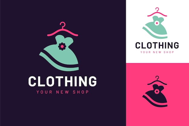 Flat design clothing store logo template