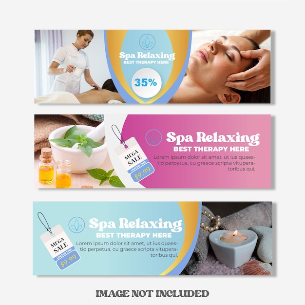 Vector flat design collection beauty spa facebook cover