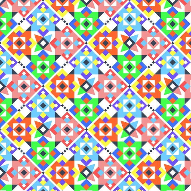 Flat design colorful geometric pattern