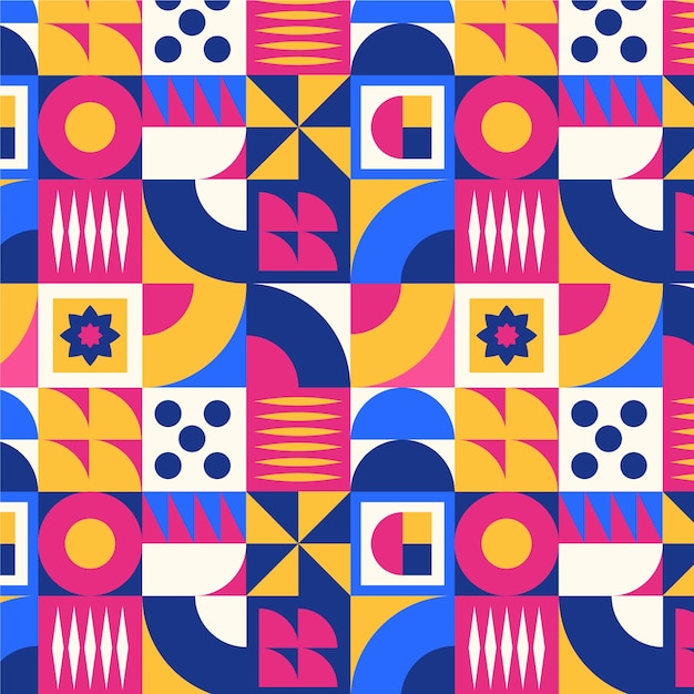 Flat design colorful geometric pattern