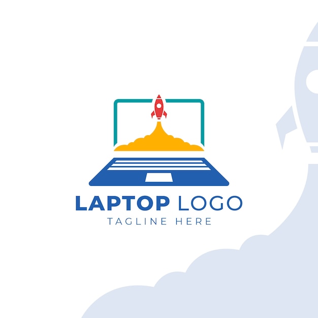 Flat design computer logo template