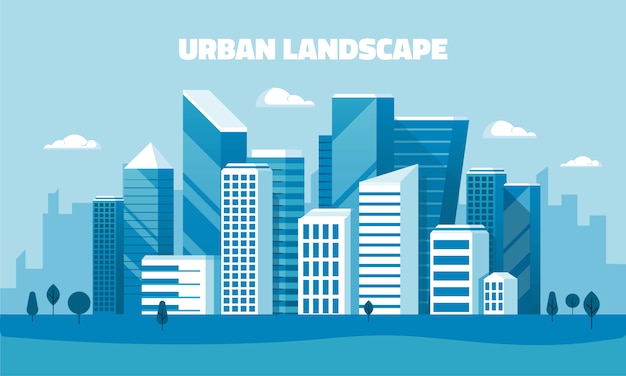 Flat design concept banner - Urban Landscape