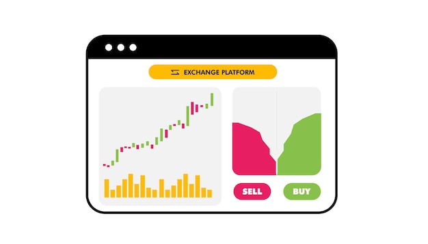 Flat design concept stock exchang and trader Financial market business with graph chart analysis