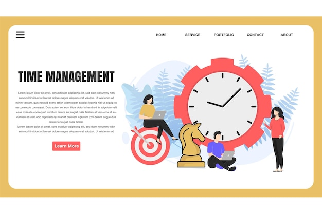 Vector flat design concept time management for website