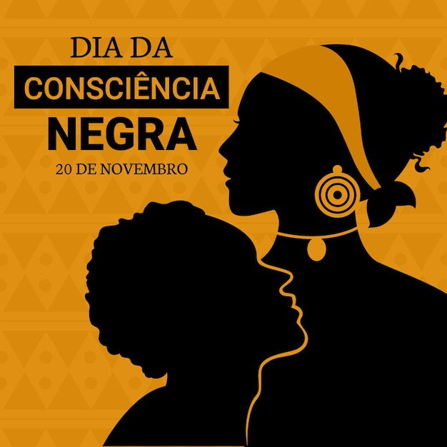 Flat design consiencia negra day