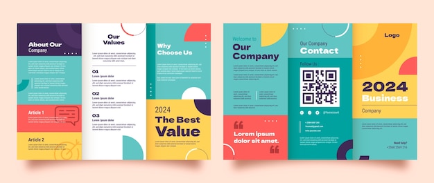 Vector flat design corporate brochure template