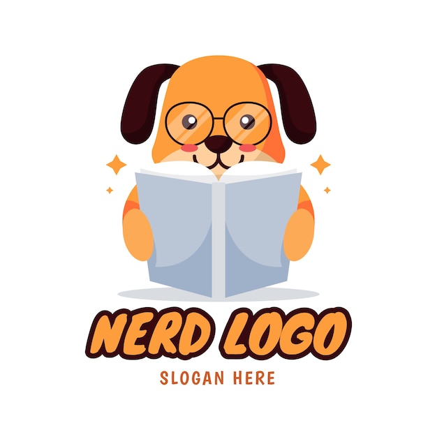 Flat design creative nerd logo template