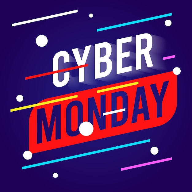 Vector flat design cyber monday background