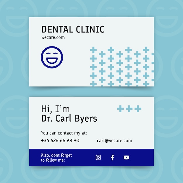 Vector flat design dental clinic business card template