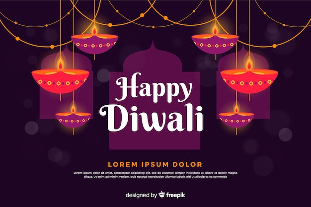 Vector flat design of diwali background