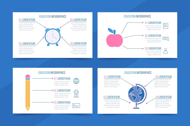 Flat design education infographics