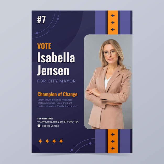 Flat design election poster design