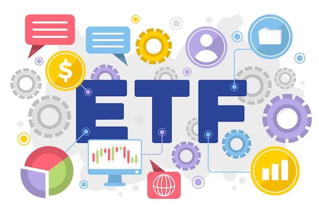 Flat design etf illustration